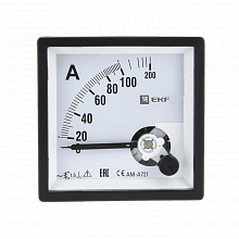 AM-A721 аналоговый на панель (72х72) квадратный вырез 10А прямое подкл. EKF