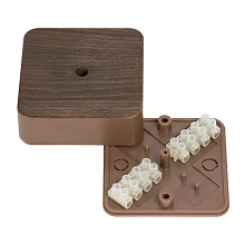 Коробка разветвительная КМР-030-030кг (75х75х26) с клеммником тёмн. дер. EKF