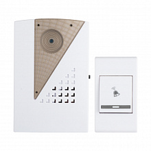 Звонок беспр. на батарейках 004 (бел.-сер. 36 мелод. с индик. 2х1,5В АA дист. 80м.) EKF