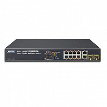 Коммутатор Planet FGSD-1008HPS (100 Base-TX (100 мбит/с), 2 SFP порта)