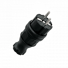 Вилка прямая каучуковая 230В 2P+PE 16A IP44 EKF