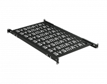 SYSMATRIX SH 7004.900 Полка SMART универсальная 19" перфорированная, площадка 700 мм (регулировка направляющих от 620 мм до 780 мм) для напольных и настенных шкафов, цвет черный (RAL 9004)