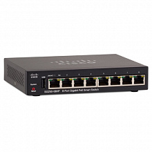 Коммутатор Cisco SMART SG250-08HP-K9-EU (1000 Base-TX (1000 мбит/с), Без SFP портов)