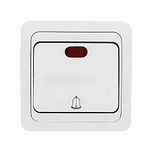 Лондон Кнопка звонка с индикатором 10А бел.EKF