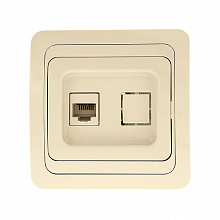 Лондон Розетка Phone 1-местная бежевая EKF
