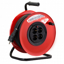 Удлинитель на катушке "Гефест 2.0" 4 гнезда 40м с заземлением и предохранителем КГ 3*1,5 16А/3,5кВт PROxima Удлинитель на катушке "Гефест 2.0" 4 гнезда 40м с заземлением и предохранителем КГ 3*1,5 16А/3,5кВт PROxima