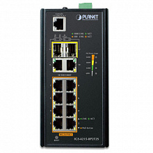 Коммутатор Planet IP30 Industrial IGS-4215-8P2T2S (1000 Base-TX (1000 мбит/с), 2 SFP порта)