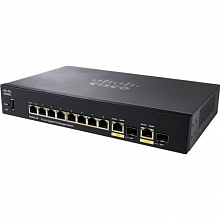 Коммутатор Cisco SG350-10MP-K9-EU (1000 Base-TX (1000 мбит/с), 2 SFP порта)