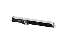 Блок розеток Rem-32 с авт., и амп., 3 IEC 60320 C13, 3 IEC 60320 C19, 32А, алюм., 19", колодка, R-32-3C13-3C19-A-Am-440-K