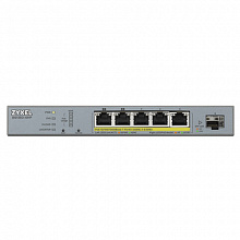 Коммутатор Zyxel GS1350-6HP-EU0101F (1000 Base-TX (1000 мбит/с), 1 SFP порт)