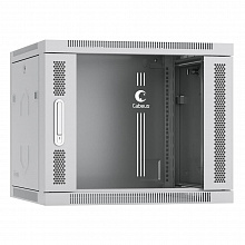 Шкаф телекоммуникационный настенный 19" 9U 600x350x501mm (ШхГхВ) дверь стекло