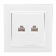 Минск Розетка RJ-45 2-местная СП белая EKF Минск Розетка RJ-45 2-местная СП белая EKF