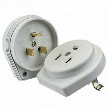 Разъем РШ-ВШ 32А 250В 2P+PE СУ пластиковый бел. EKF