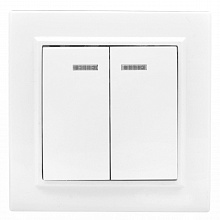 Минск Выключатель 2-кл. СП, с индикатором 10А, белый EKF