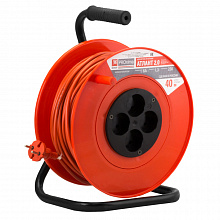 Удлинитель на катушке "Атлант 2.0" 4 гнезда 50м без заземления  ПВС 2*0,75 6А/1,3кВт PROxima