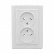 Минск Розетка 2-местная СП б/з 10А белая с защ. штор. EKF Минск Розетка 2-местная СП б/з 10А белая с защ. штор. EKF