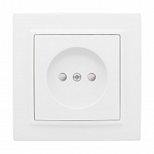 Минск Розетка 1-местная СП б/з 10 А, с защ. штор., белая EKF