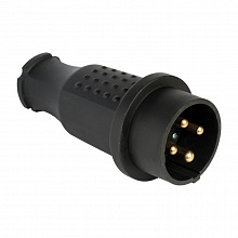 Вилка прямая каучуковая 380В 3P+PE 32A IP44 EKF