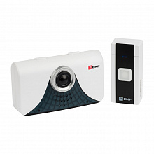 Звонок беспр. на батарейках (черн.-бел. 20 мелод. с индик. 2х1,5В АA дист. 120м.) EKF