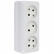 Рим Розетка 3-местная 10А без заземления  белая EKF Рим Розетка 3-местная 10А без заземления  белая EKF