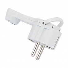 Вилка угловая плоская "СТЕЛС" с/з бел. 16А 250В EKF