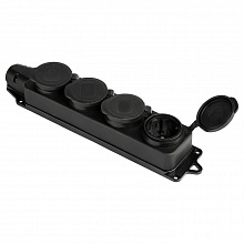 Роз. четырехмест. с защит. крышками каучуковая 230В 2P+PE 16A IP44 EKF