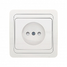 Лондон Розетка 1-местная без заземления 10А белая с защ. штор. EKF