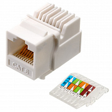 Вставка Keystone Jack RJ-45(8P8C), категория 6, без инструмента Toolless, белая