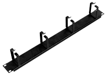Органайзер кабельный горизонтальный 19" 1U, 4 кольца, цвет черный, ГКО-4.62-9005