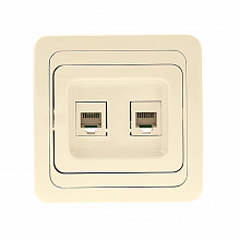 Лондон Розетка Phone 2-местная бежевая EKF