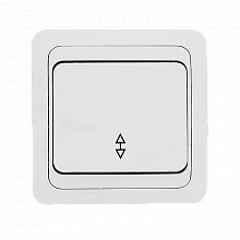 Лондон Выключатель проходной 1-клавишный 10А белый EKF