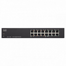 Коммутатор Cisco SG110-16HP SG110-16HP-EU (1000 Base-TX (1000 мбит/с), Без SFP портов)