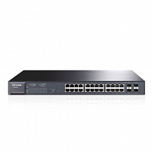 Коммутатор TP-Link T1600G-28PS T1600G-28PS(TL-SG2424P) (1000 Base-TX (1000 мбит/с), 4 SFP порта)