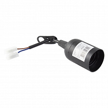 Патрон Е27 подвесной с клеммной колодкой пласт чер. EKF