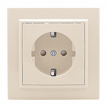 Минск Розетка 1-мест. СП с/з 16А бежевый с защ. штор. EKF