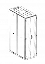 Шкаф серверный напольный 42U (600x1200) дверь перфорированная, задние двойные перфорированные, ШТК-С-42.6.12-48АА