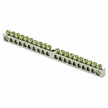 Шина PEN "ноль-земля" (6x9мм) 20 отв. никель крепеж по центру EKF