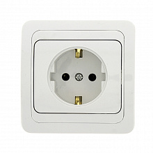 Лондон Розетка 1-местная с заземлением 16А керамика белая EKF Лондон Розетка 1-местная с заземлением 16А керамика белая EKF