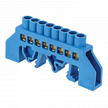 Шина "0" N (8x12мм) 8 отв. латунь синий нейл. корп. комбинир. EKF