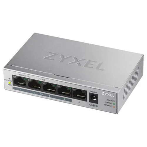Коммутатор Zyxel GS1005HP GS1005HP-EU0101F (1000 Base-TX (1000 мбит/с), Без SFP портов)