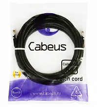 Патч-корд медный Cabeus PC-UTP-RJ45-Cat.5e-5m-BK 19" кабель 5e  черный
