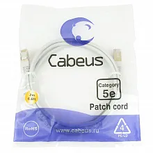 Патч-корд медный Cabeus PC-FTP-RJ45-Cat.5e-2m 19" кабель 5e  серый