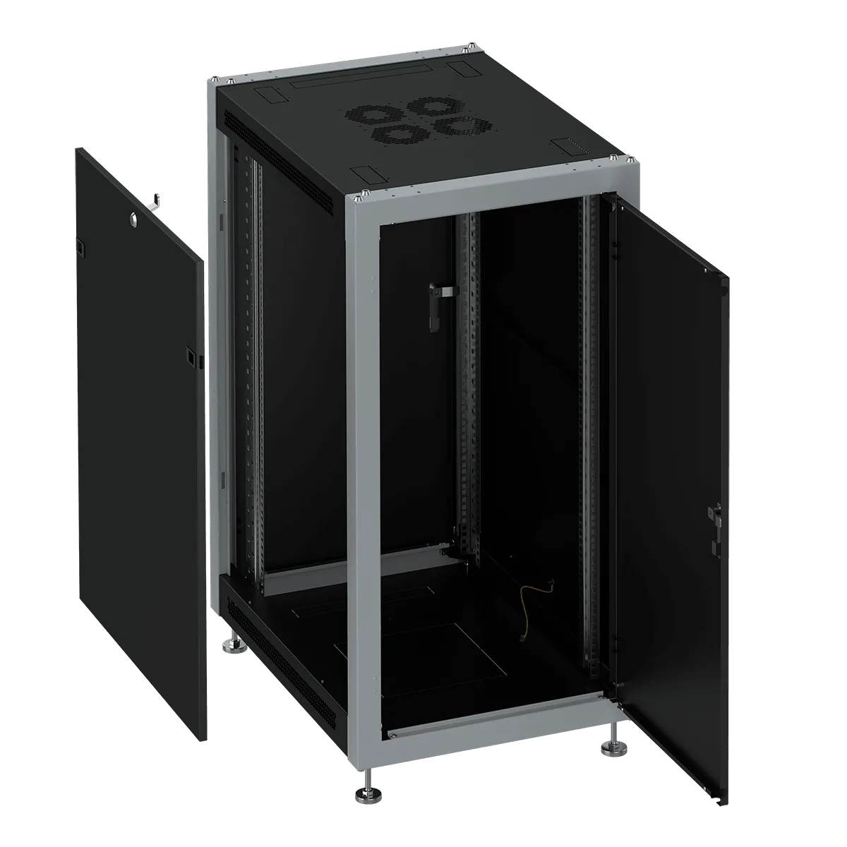 SYSMATRIX SL 6637.922 Шкаф монтажный телекоммуникационный 19" напольный 37U 600x600x1780mm (ШхГхВ) передняя дверь металл, задняя дверь металл, поворотная ручка с замком, цвет черный (RAL 9004/RAL 7000)