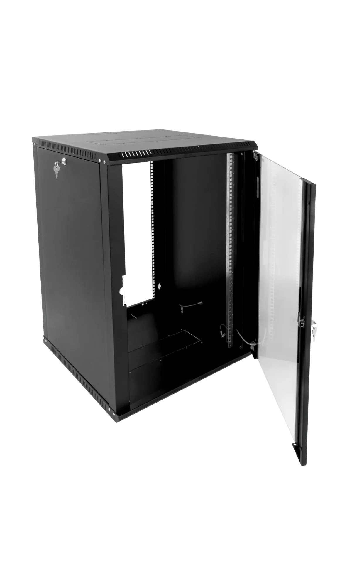 Шкаф телекоммуникационный настенный разборный ЭКОНОМ 12U (600 × 650) дверь стекло, цвет черный