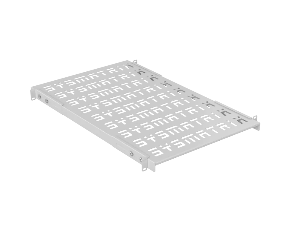 SYSMATRIX SH 7004.700 Полка SMART универсальная 19" перфорированная, площадка 700 мм (регулировка направляющих от 620 мм до 780 мм) для напольных и настенных шкафов, цвет серый (RAL 7035)