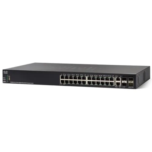 Коммутатор Cisco SG350X-24P-K9-EU (1000 Base-TX (1000 мбит/с), 2 SFP порта) Коммутатор Cisco SG350X-24P-K9-EU (1000 Base-TX (1000 мбит/с), 2 SFP порта)