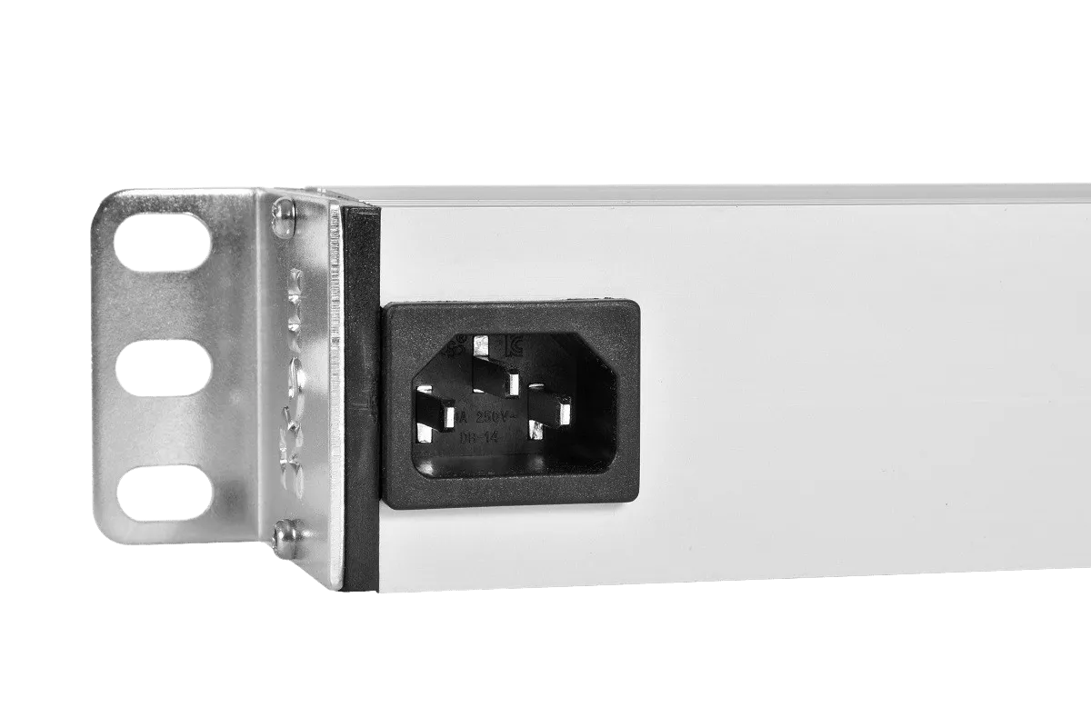 Блок розеток Rem-10 без шнура с выкл., 5 IEC 60320 C13,  вход IEC 60320 C14, 10A, алюм., 10"