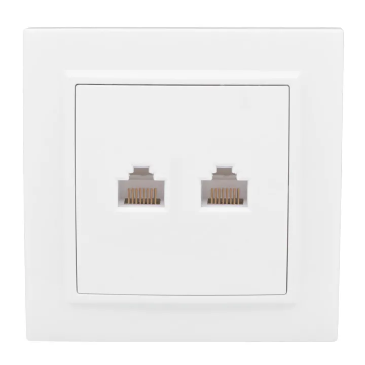 Минск Розетка RJ-45 2-местная СП белая EKF