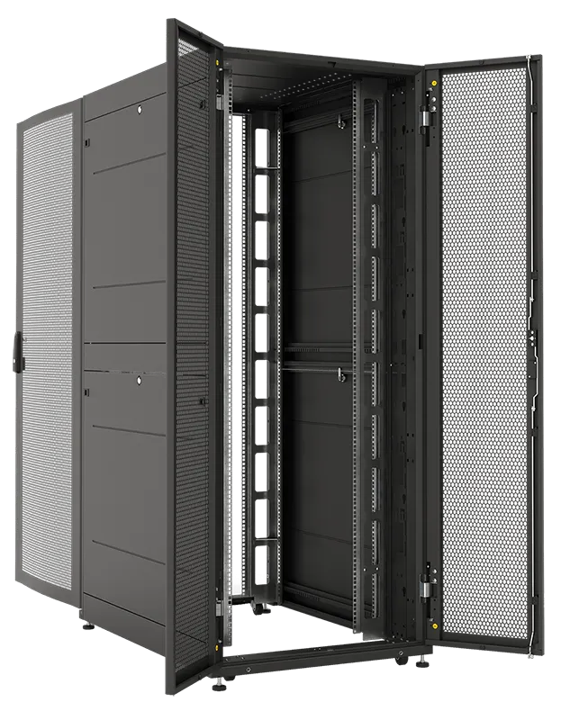 Шкаф серверный ПРОФ напольный 42U (800 × 1000) двери двойные перф. 2 шт., черный, в сборе