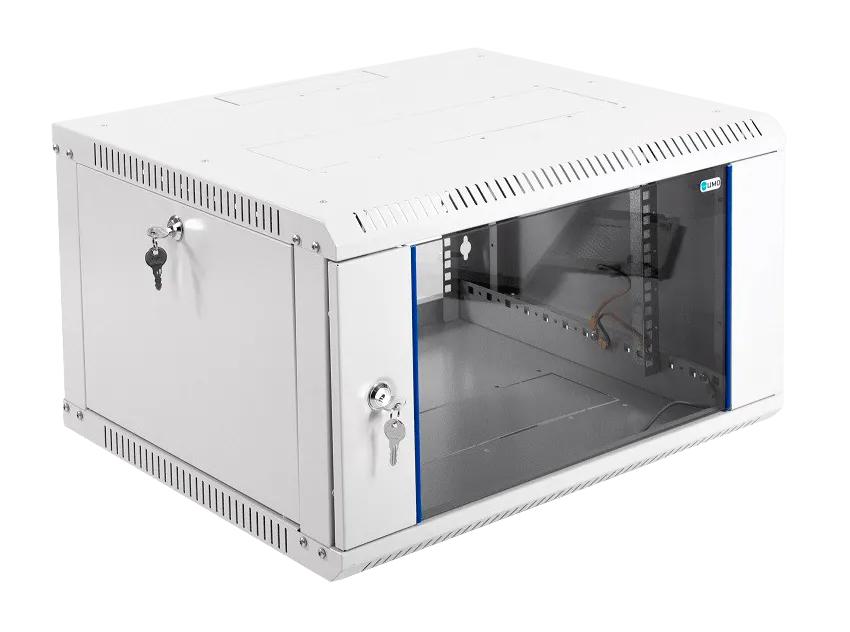 Шкаф телекоммуникационный настенный разборный ЭКОНОМ 6U (600 × 520) дверь стекло